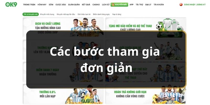 Các bước tham gia đơn giản 