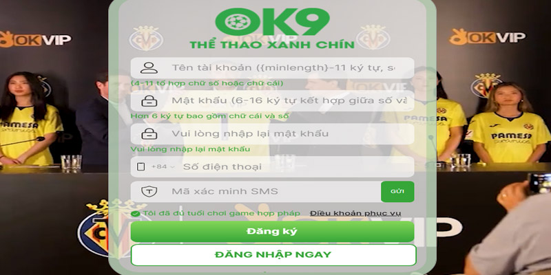 Thao tác đăng ký OK9 dễ dàng