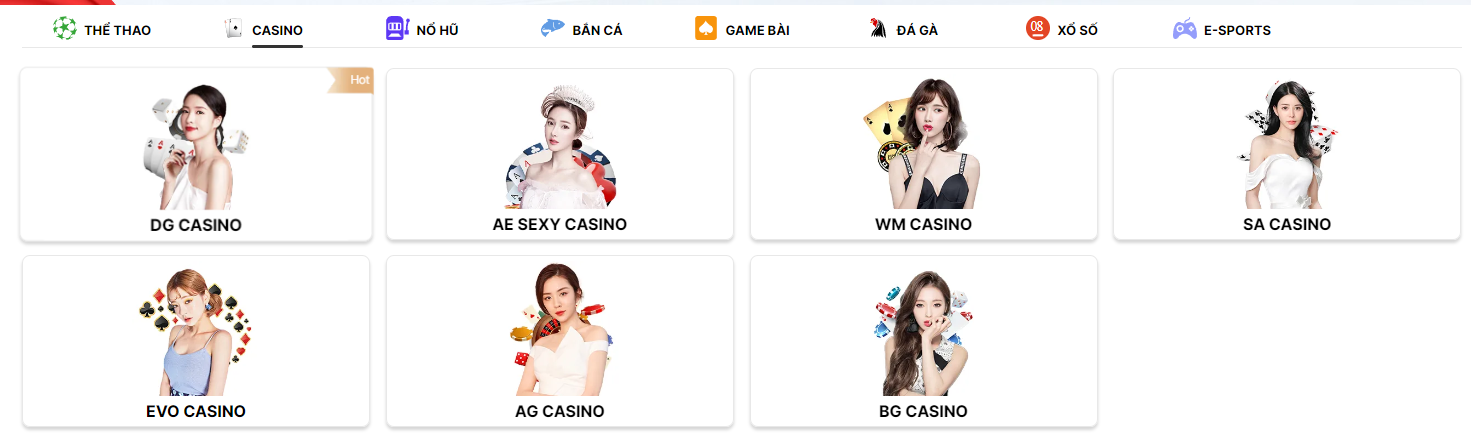 Sảnh casino live ok9